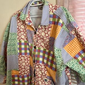 Lucy and Yak Patchwork Print Multicolor Chore Jacket Yaket